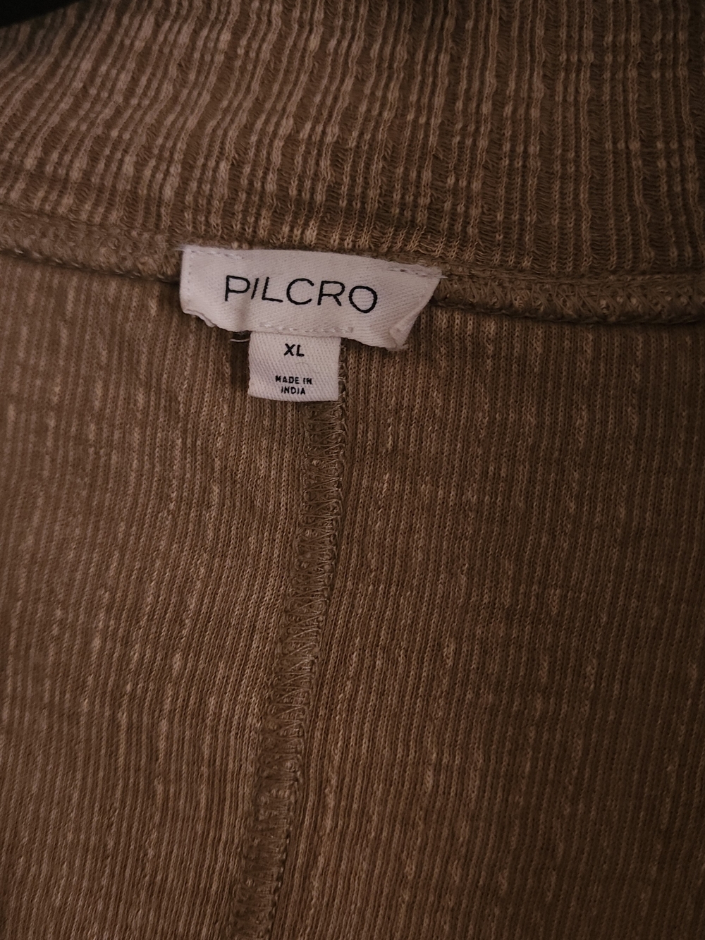 Anthropologie Pilcro Cropped Quarter Zip Textured Pullover Ribbed Raw Hem XL - Picture 5 of 7